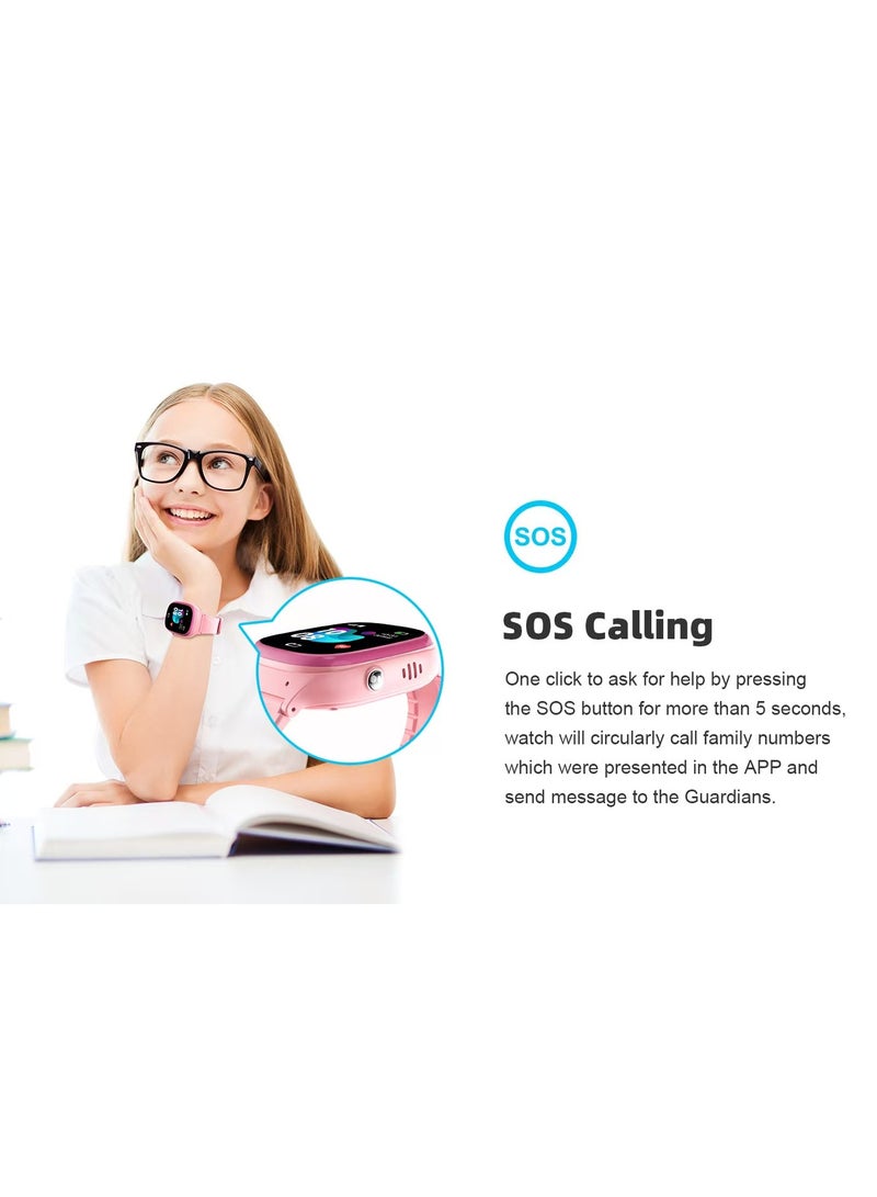 SKT Shiketro TD45 Kids Smartwatch with GPS, Wi-Fi, Video Calls, SOS, IP67 Waterproof, Camera, Tracker, Location Phone (pink) - Image 2