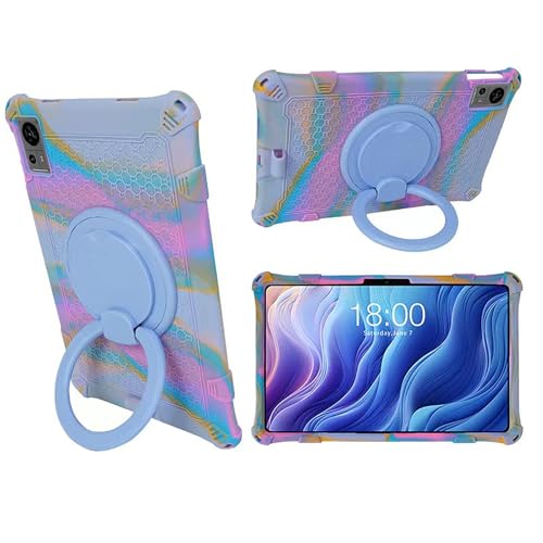 ALHBEJT Tablet Case for Teclast T60 12 InchSoft AntiStress Silicone Case with Rotate StandPencil HolderShoulder StrapPen for Teclast T60 Colorful Purple - Image 3