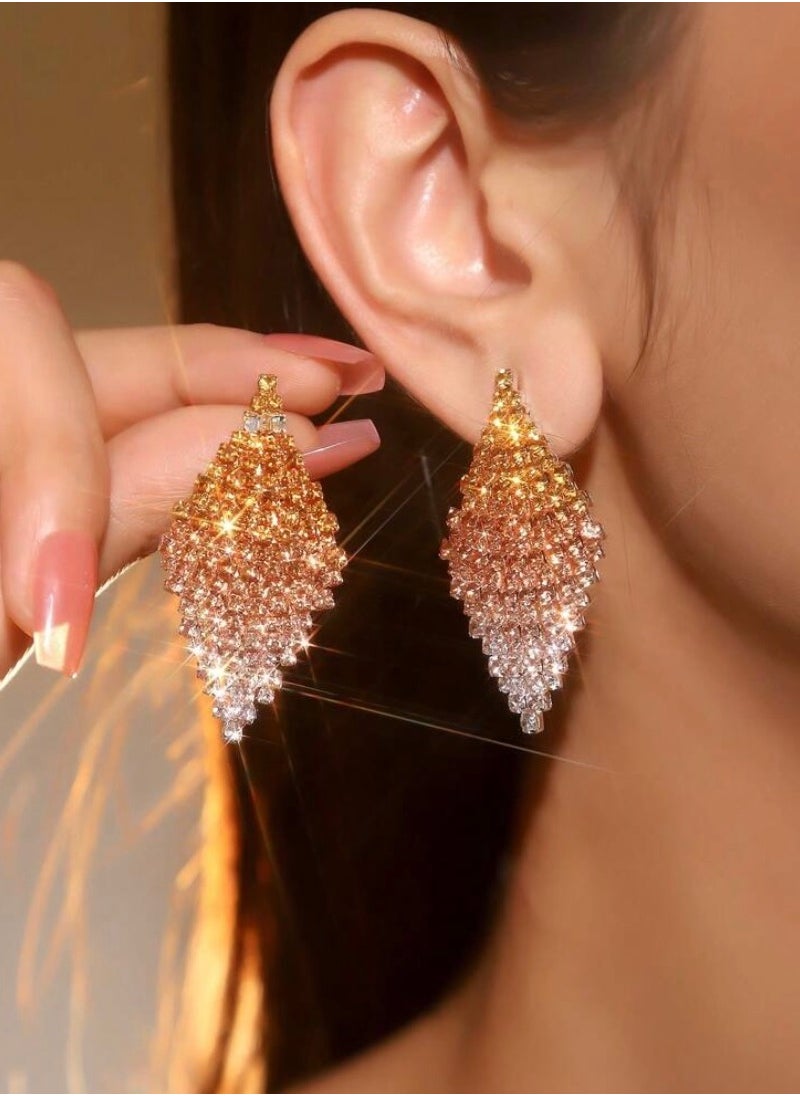 Dangle Charms Elegant & Stylish Drop Earrings For Women Cubic Zirconia  - Image 1