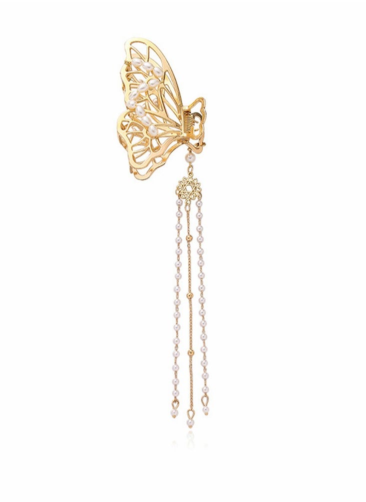 KASTWAVE Hair Clips, Butterfly Clips, Metal Hair Claw Clip, Fashion Nonslip Hair Clamps, Tassel Hair Catch Clip, Barrettes Hair Accessories, for Styling Thick Hair Thin Hair, for Women and Girls as Gift 1PCS  - Image 5