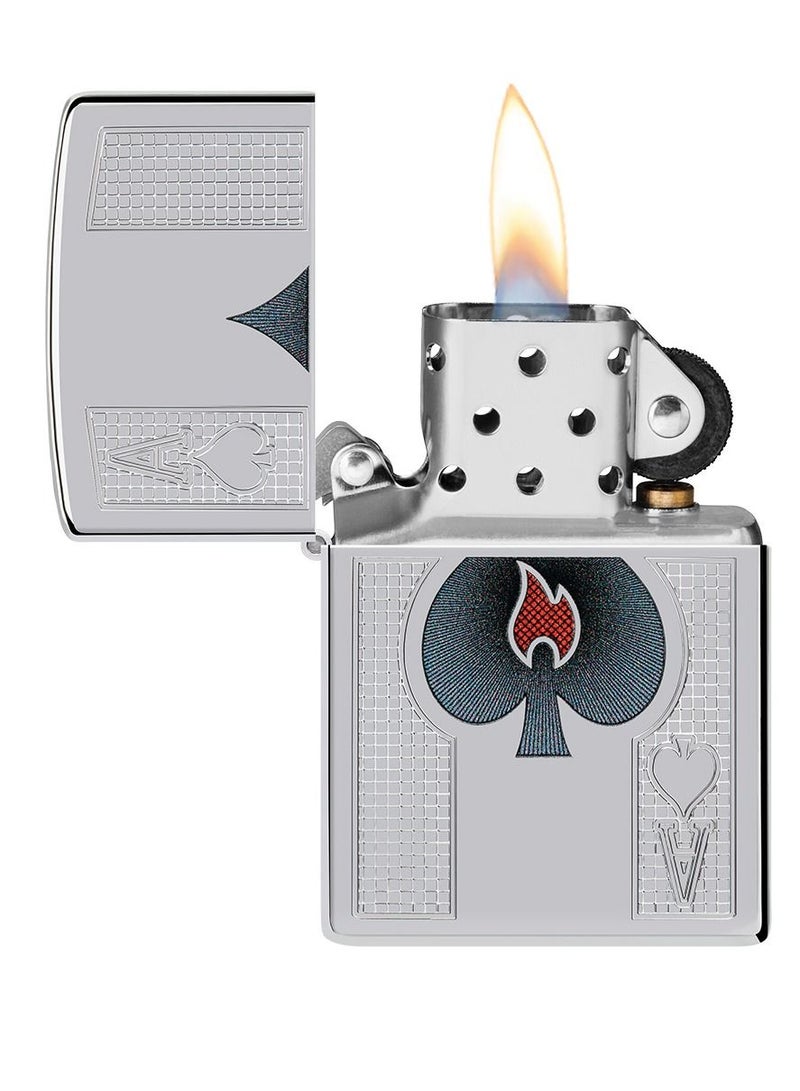 Ci016038 250 Spade High Polish Chrome Windproof Lighter