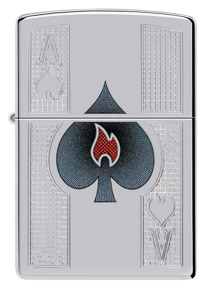 Ci016038 250 Spade High Polish Chrome Windproof Lighter