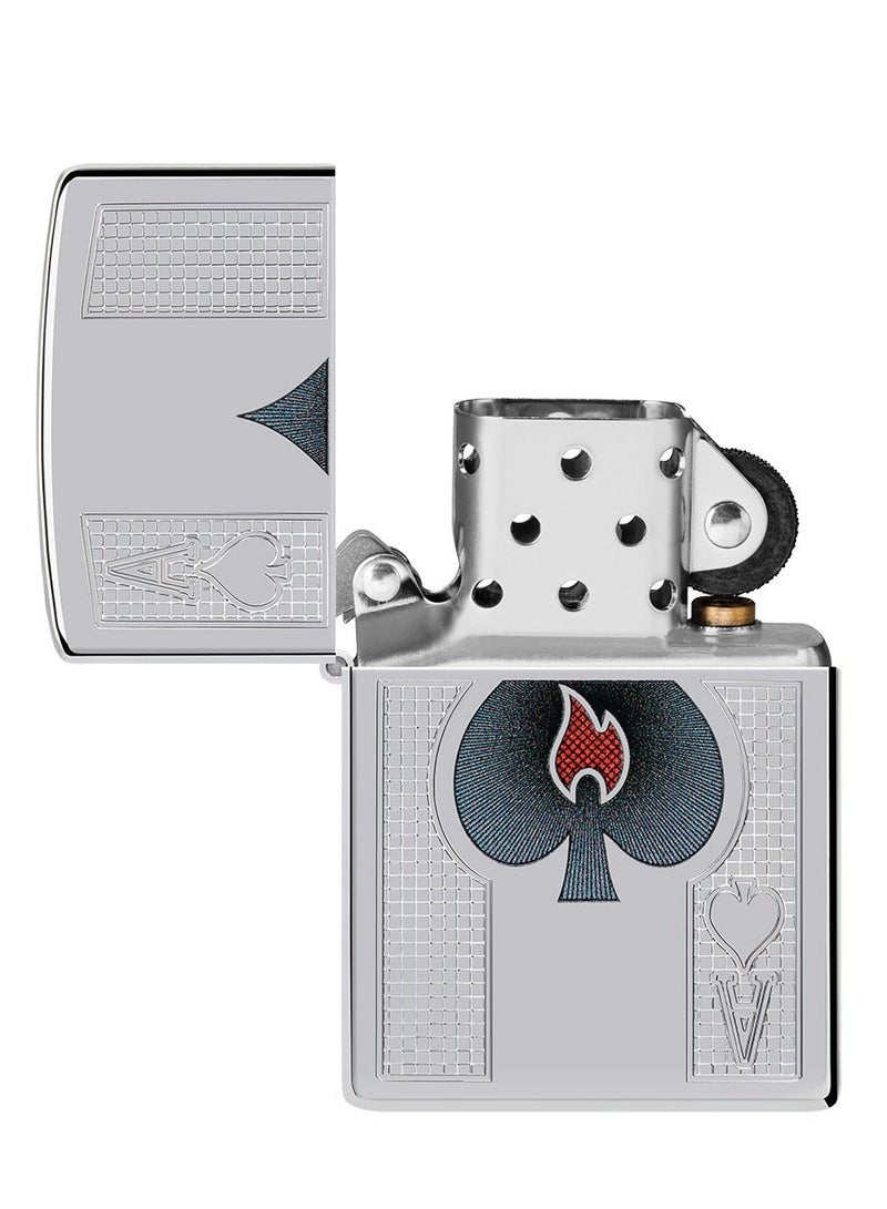 Ci016038 250 Spade High Polish Chrome Windproof Lighter