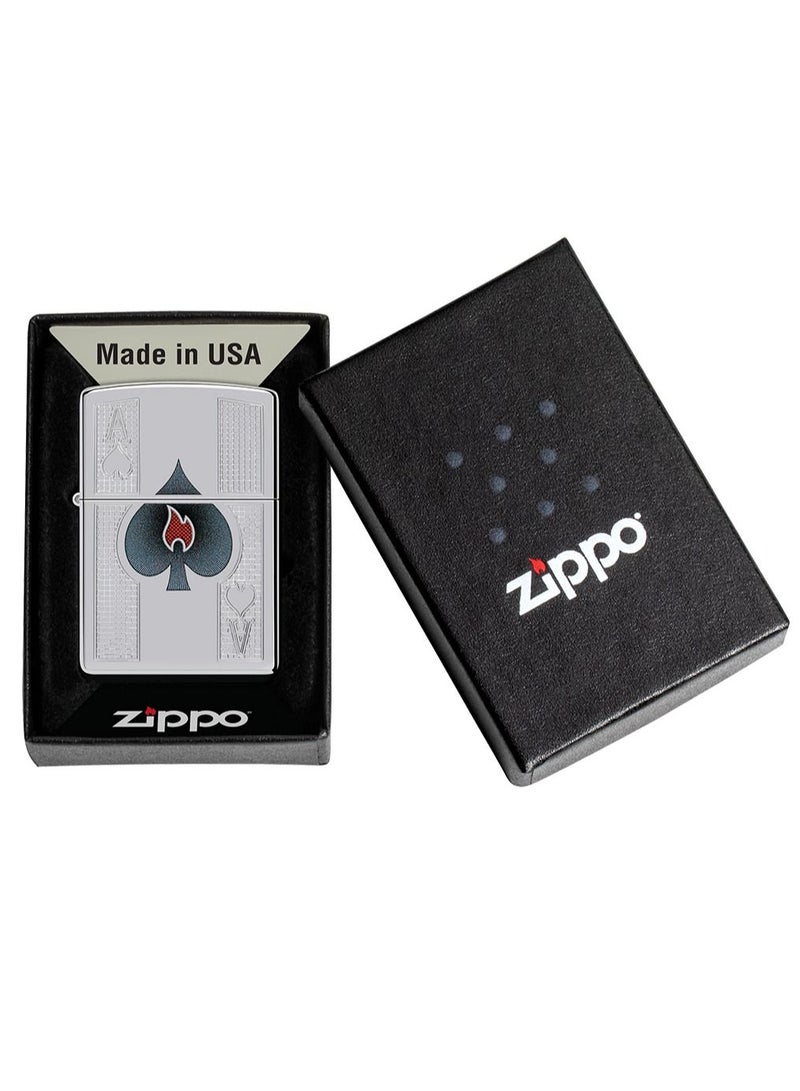 Ci016038 250 Spade High Polish Chrome Windproof Lighter