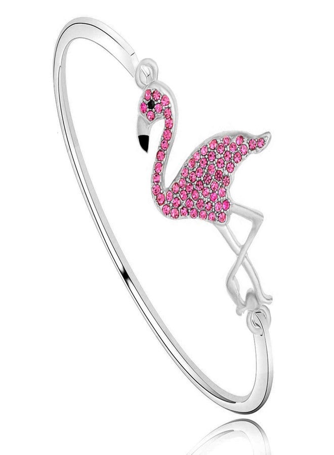 HOLLP Crystal Flamingo Bracelet for Women Gifts For Mom Birthday Party BFF Jewelry (Silver) - Image 1