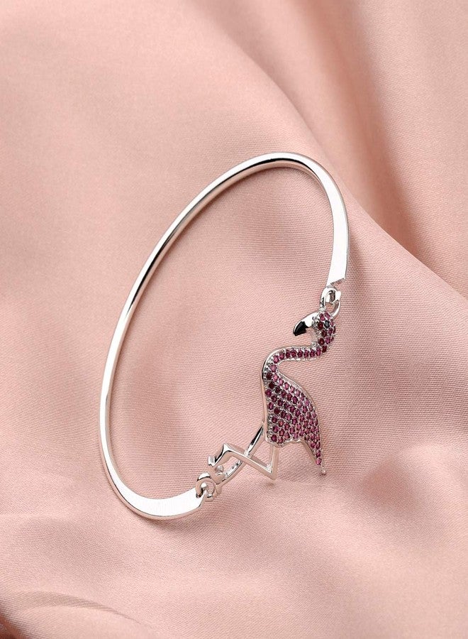 HOLLP Crystal Flamingo Bracelet for Women Gifts For Mom Birthday Party BFF Jewelry (Silver) - Image 4