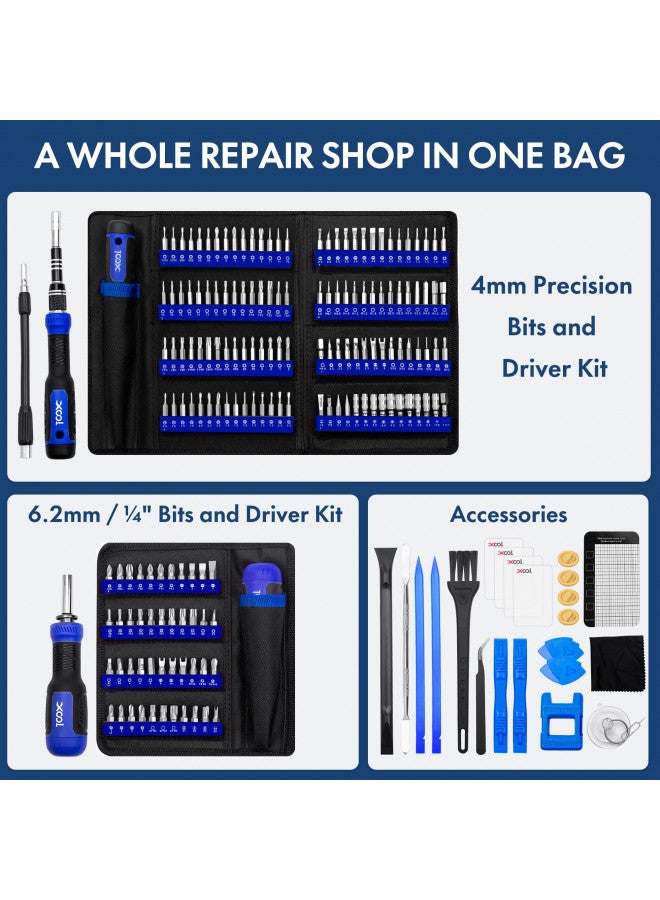 XOOL XOOL 200 in 1 Precision Screwdriver Kit, Electronics Repair Tool Magnetic Driver Kit with 164 Bits, Flexible Shaft, Extension Rod for Computer, iPhone, Laptop, PC, PS4, Xbox, Nintendo  - Image 2