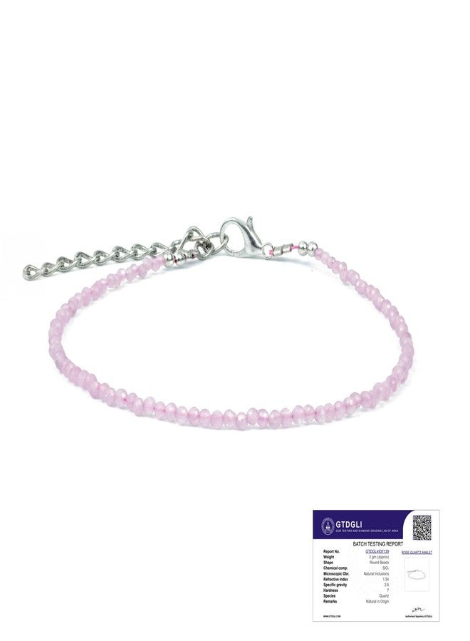 Astrotalk Rose Quartz Anklet | Stone of Love, Healing & Harmony | Rose Quartz Anklet for Women | Best Gift for Woman | Spiritual Jewellery for Women | Valentine Gift for Girlfriend - Image 1