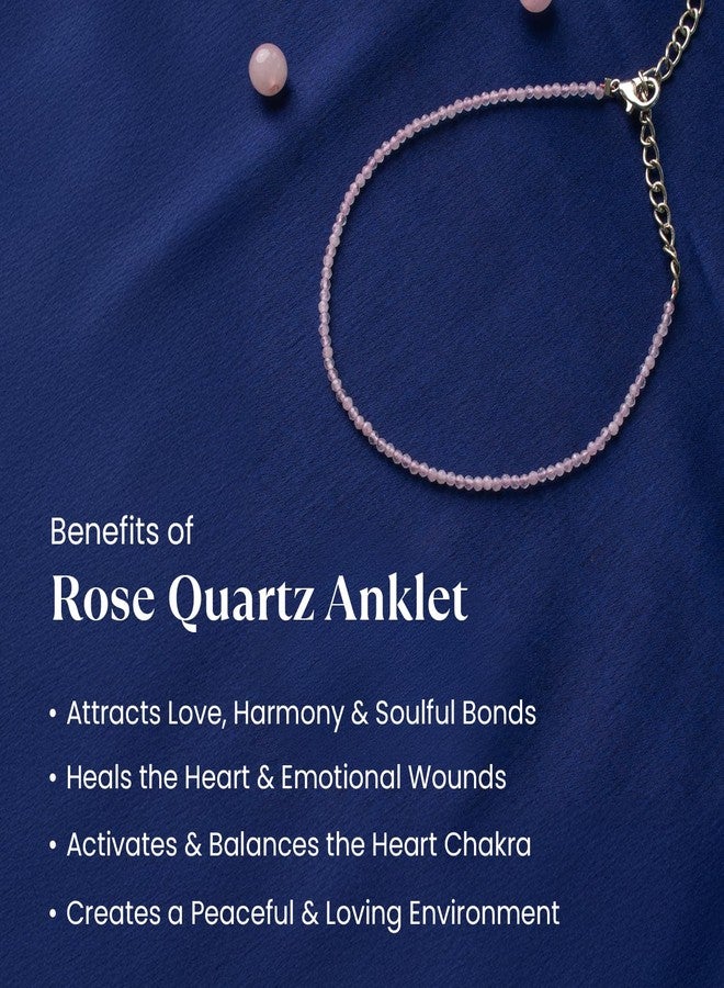 Astrotalk Rose Quartz Anklet | Stone of Love, Healing & Harmony | Rose Quartz Anklet for Women | Best Gift for Woman | Spiritual Jewellery for Women | Valentine Gift for Girlfriend - Image 3