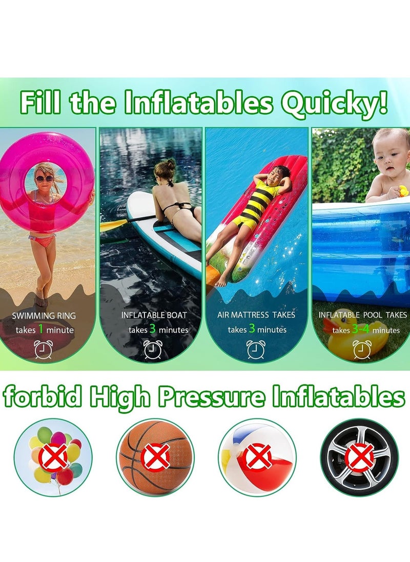 Excefore Portable Mini Electric Air Pump with 3 Camping Light Mode and 5 Air Nozzles for Inflatables, Balloon, Vacuum Storage Bag, Air Bed, Pool Floats, Swimming Ring, Outdoor Air Mattress, Toys, White  - Image 5