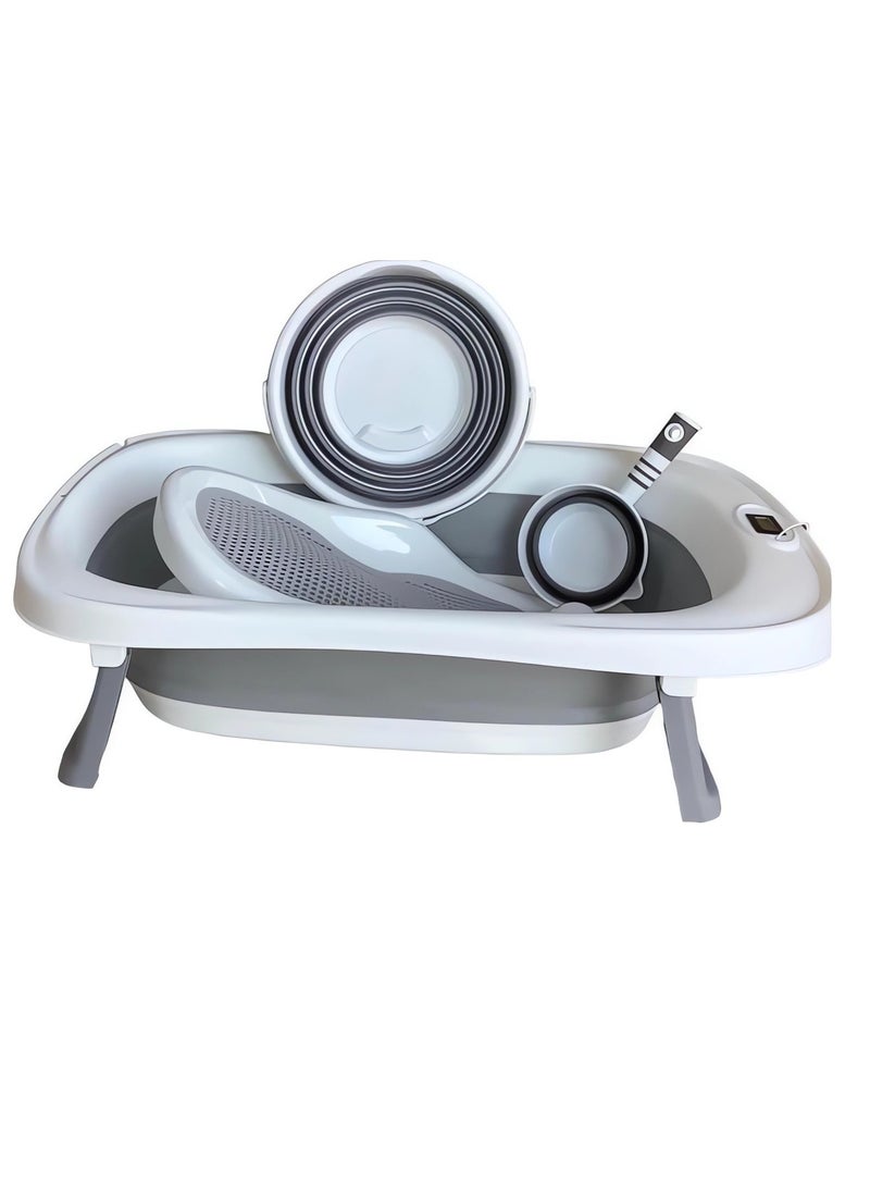 هيكسدريم حوض استحمام للأطفال قابل للطي ومضاد للانزلاق، مكون من 5 قطع - Image 3