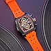 MF MINI FOCUS Men Watches Unique Wrist Watches ChronographWaterproofLuminousCalendar Soft Silicon Band Fashion Watches for MenBlack Orange - Image 2