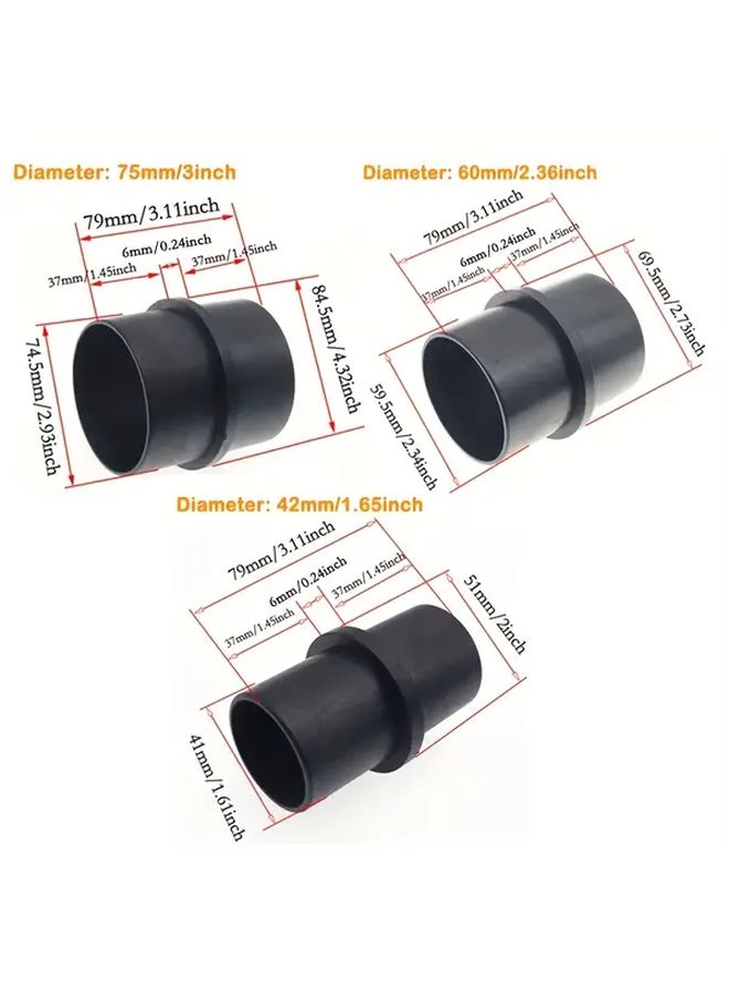 2Pcs 60mm Car Heater Ducting Pipe Reducer Flexible Hose Connector Straight Plastic Outlet Extension Modification Accessories - Image 4