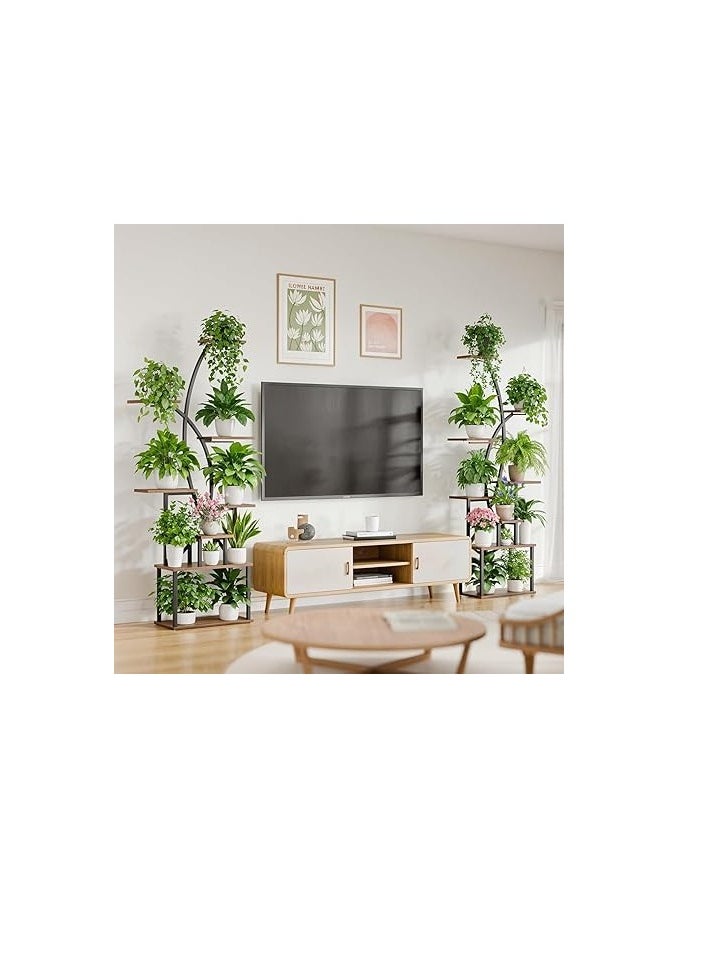 Royal Polar 8-Tier Indoor Plant Stand with Grow Lights, 65" Tall Metal Plant Shelf for Multiple Plants, Curved Display Rack for Living Room, Patio, or Balcony  - Image 3
