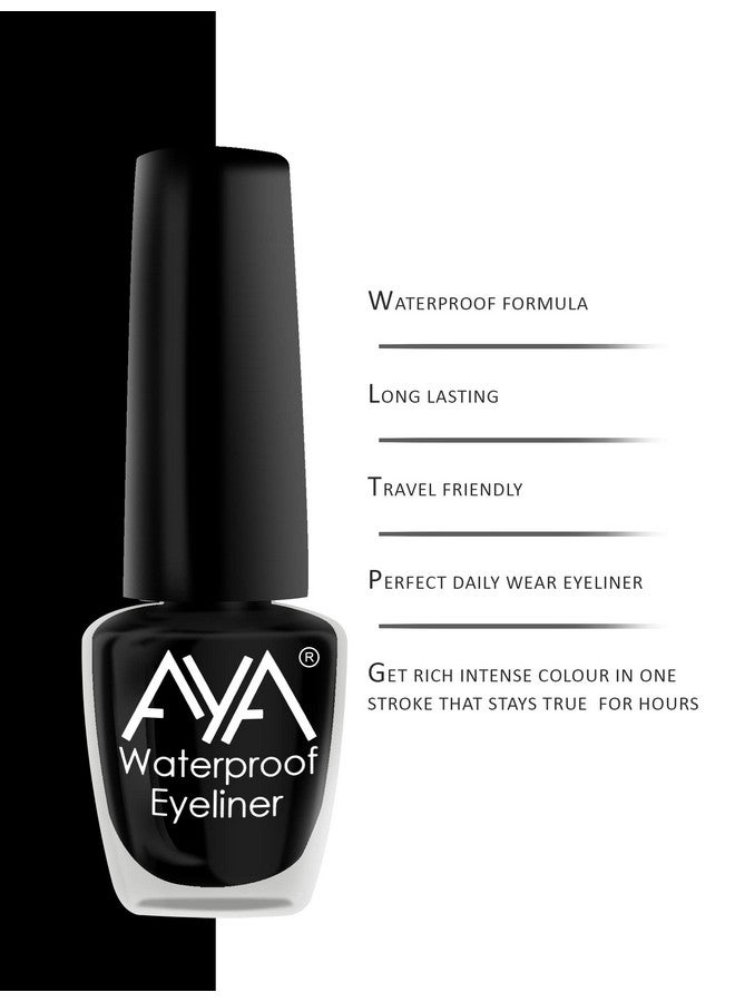 AYA 24 Hrs Long Lasting & Waterproof Eyeliner Black (5 Ml) Smudge Proof Transfer Proof Eye Liner For Eye Makeup - Image 2