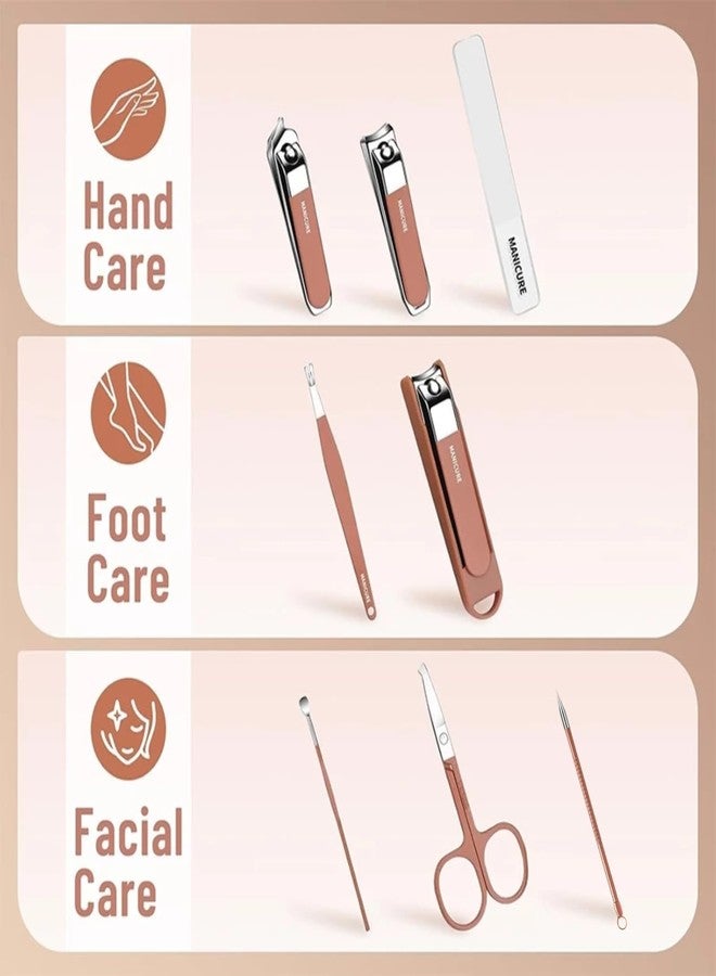 Vyoree 8 In 1 Professional Manicure Pedicure Kit for Men Women Stainless Steel Nail Clippers Set for Fingernails Nail Cutter Grooming Tools Kit Portable Travel Manicure Set with Storage Case Home - Image 5