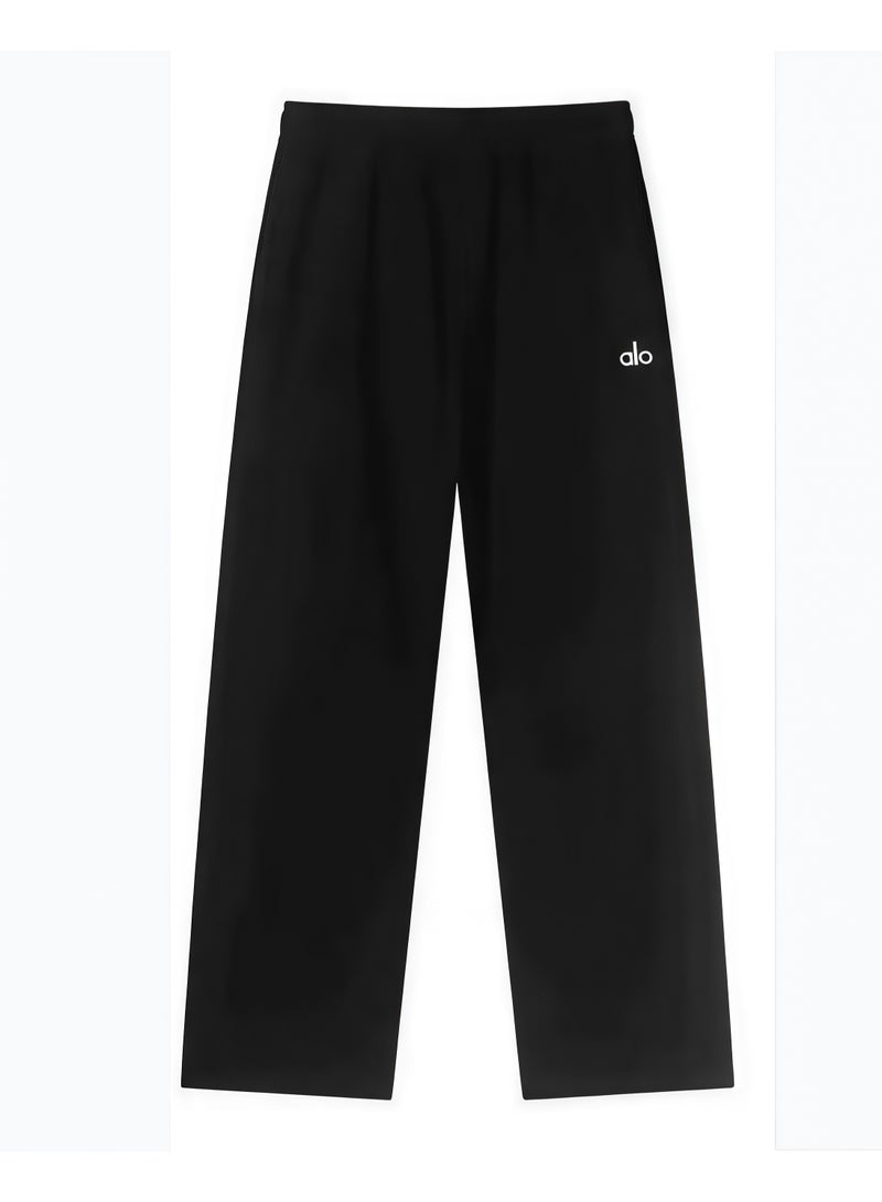 Alo Yoga Mid-Rise Straight-Leg Sweatpants - Relaxed Fit Cotton Casual Athletic Pants for Men/Women - Image 1