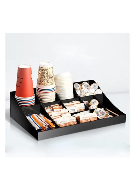 11 Grid Lounge Coffee Condiment Organiser, Coffee Bar Accessories and Organisers, Black