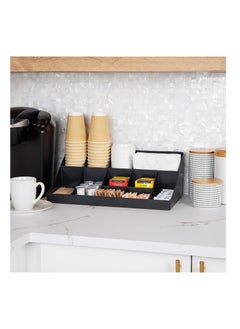 XICEN 11 Grid Lounge Coffee Condiment Organiser, Coffee Bar Accessories and Organisers, Black  - Image 4
