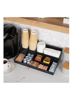 XICEN 11 Grid Lounge Coffee Condiment Organiser, Coffee Bar Accessories and Organisers, Black  - Image 2