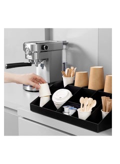 XICEN 11 Grid Lounge Coffee Condiment Organiser, Coffee Bar Accessories and Organisers, Black  - Image 3