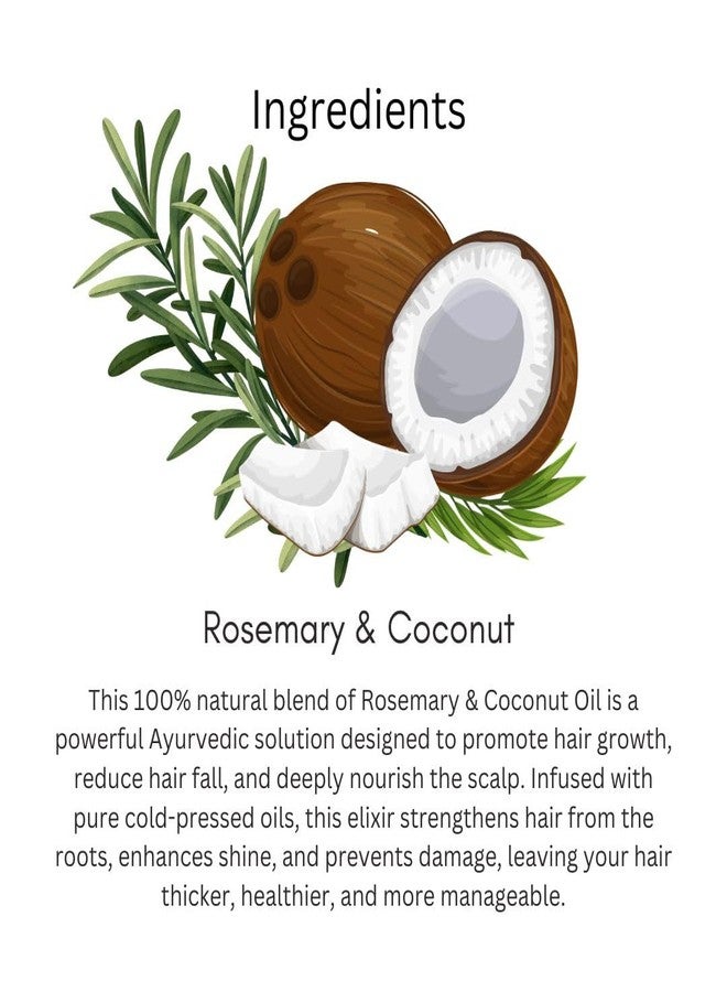 Utkrisht Khadi Rosemary & Coconut Hair Oil 210ml | Hair Growth Oil for Hair Fall Control & Dandruff | Herbal Scalp Nourishment Oil for Strong, Shiny Hair - Image 4