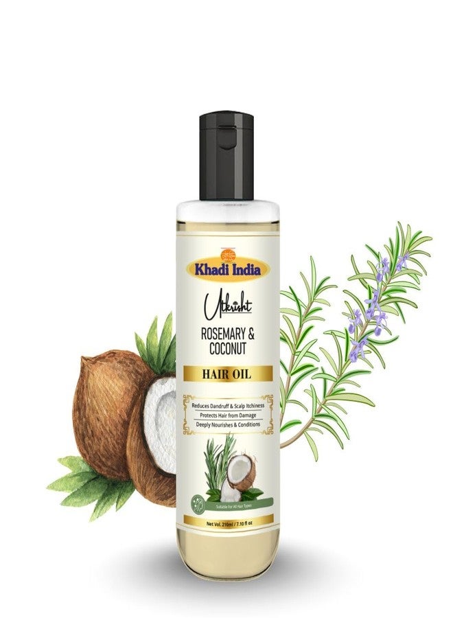 Utkrisht Khadi Rosemary & Coconut Hair Oil 210ml | Hair Growth Oil for Hair Fall Control & Dandruff | Herbal Scalp Nourishment Oil for Strong, Shiny Hair - Image 2