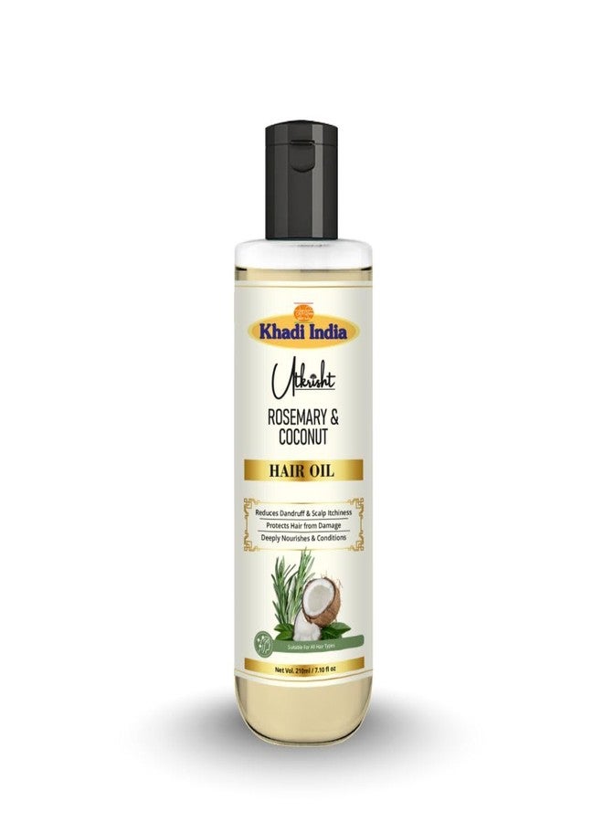 Utkrisht Khadi Rosemary & Coconut Hair Oil 210ml | Hair Growth Oil for Hair Fall Control & Dandruff | Herbal Scalp Nourishment Oil for Strong, Shiny Hair - Image 1