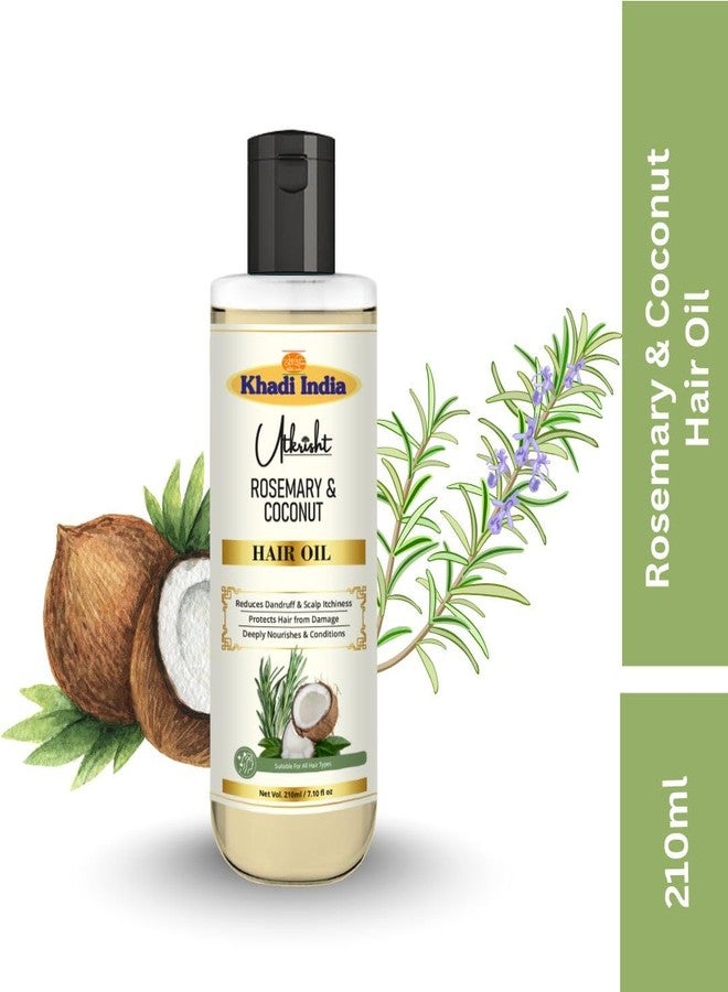Utkrisht Khadi Rosemary & Coconut Hair Oil 210ml | Hair Growth Oil for Hair Fall Control & Dandruff | Herbal Scalp Nourishment Oil for Strong, Shiny Hair - Image 3