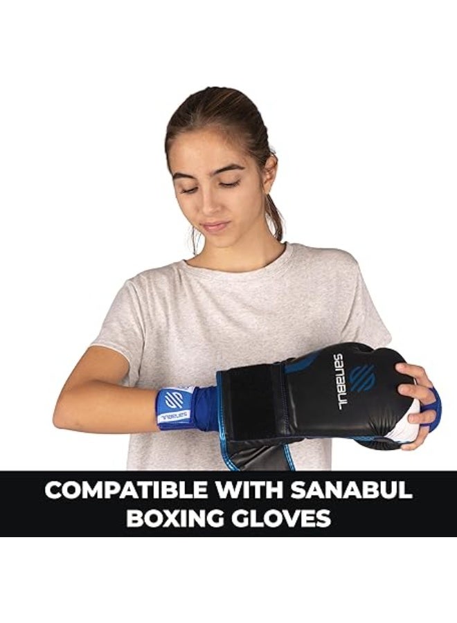 Sanabul  Elastic 120 Inch Boxing Hand Wraps Blue – Kickboxing, MMA & Muay Thai Handwraps for Men, Women & Kids - Image 4