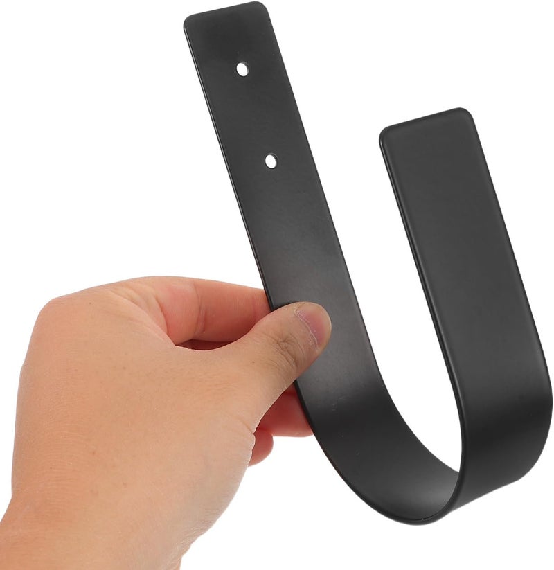 Garneck 2pcs U Shaped Curtain Tiebacks and Wall Mounted Drapery Holdback Hooks Black, Modern Curtain Storage Holder Set for Living Room Window Treatment - Image 3