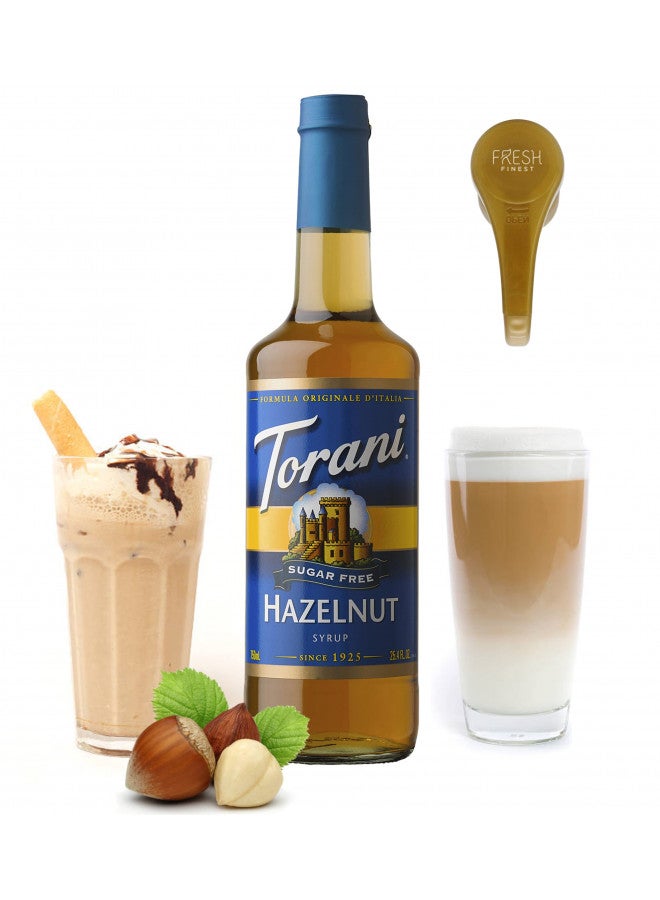 Fresh Finest Torani Sugar Free Hazelnut Coffee Flavored Syrup 25.4 Ounces Hazelnut Syrup Coffee Toppings with Fresh Finest Pump - Image 3