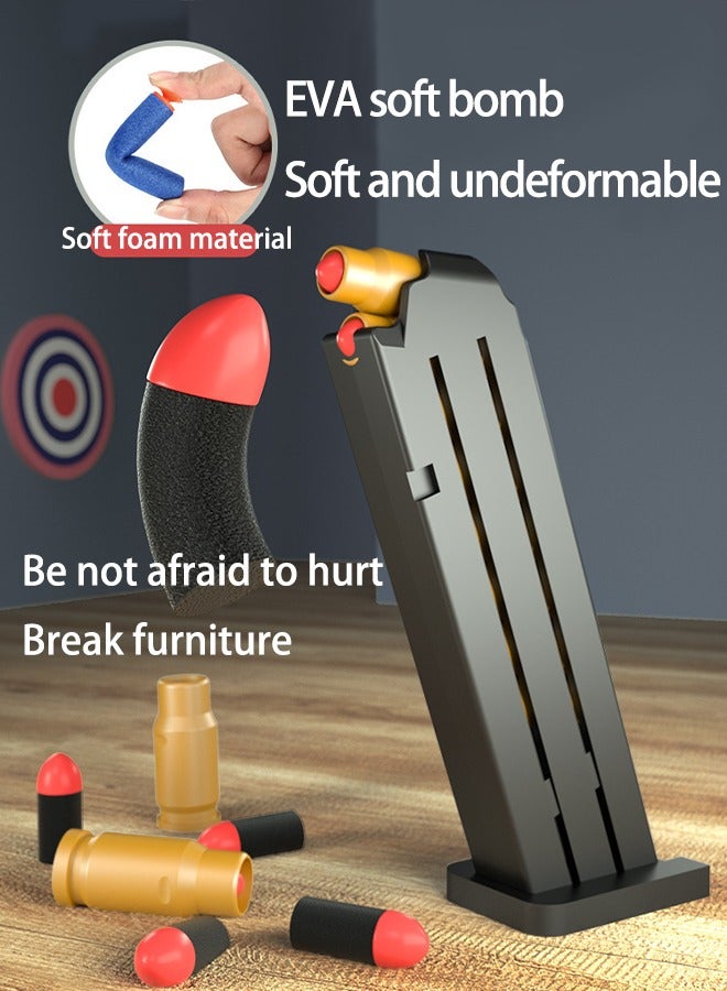 غاز لعبة مسدس، مسدس رصاص ناعم، لعبة مسدس مع وظيفة القذف، رصاصة ناعمة، كاتم صوت، لعبة مسدس للأطفال الأولاد والبنات أحمر - Image 4