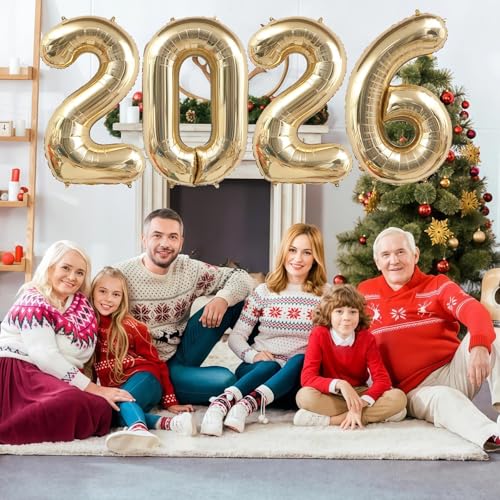 BBPOOL Champagne Gold 2026 Balloons 40 Inch 2026 Number Balloon Foil New Year Balloon Numbers for New Years Eve Party Graduation Party Decoration - Image 5