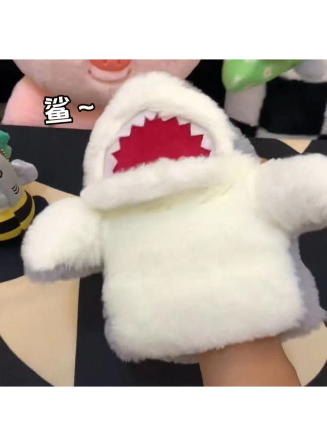Shake Sound Explosions Small Shark Hand Doll Gloves Open Mouth Plush Shark Arm Hand Interactive Doll Mouth Movable Toy-Colour:Pink Shark-High:30  - Image 3