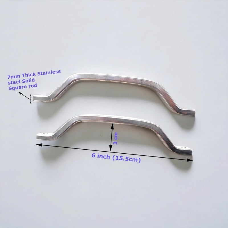 VICTAC Front Screw Fixing Stainless Steel Kitchen Cabinet Handles Chrome Polished Drawer Handle Pack of 2 - Image 2