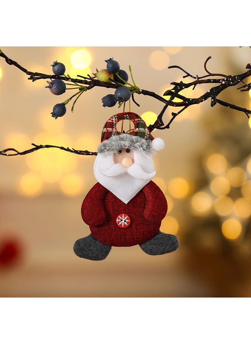 New Christmas Santa Ornaments Tree Decor Fabric Gifts Buttoned old man [16*11cm] 10g 