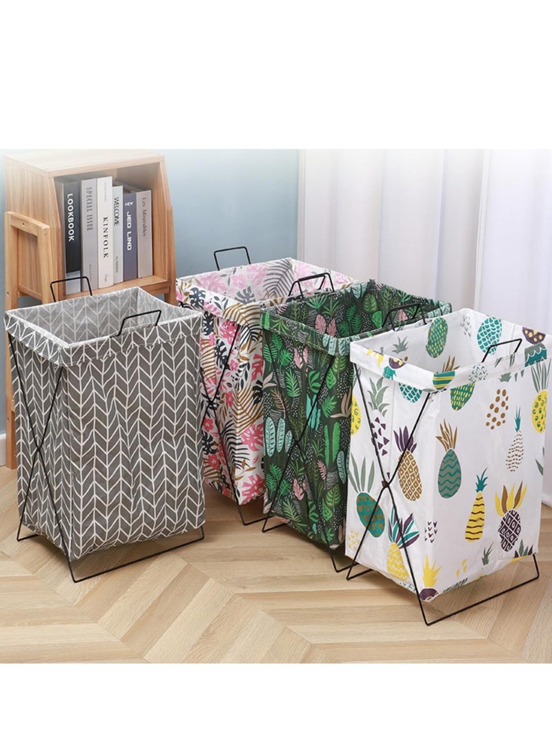 راكسوم عبوتان من سلال الغسيل، سلة غسيل قابلة للطي سعة 50 لترًا بإطار من الفولاذ المقاوم للصدأ، وحقيبة سلة غسيل وحقيبة غسيل ومنظم ملابس وسلة غسيل لتخزين الملابس والألعاب (رمادي فاتح) - Image 4