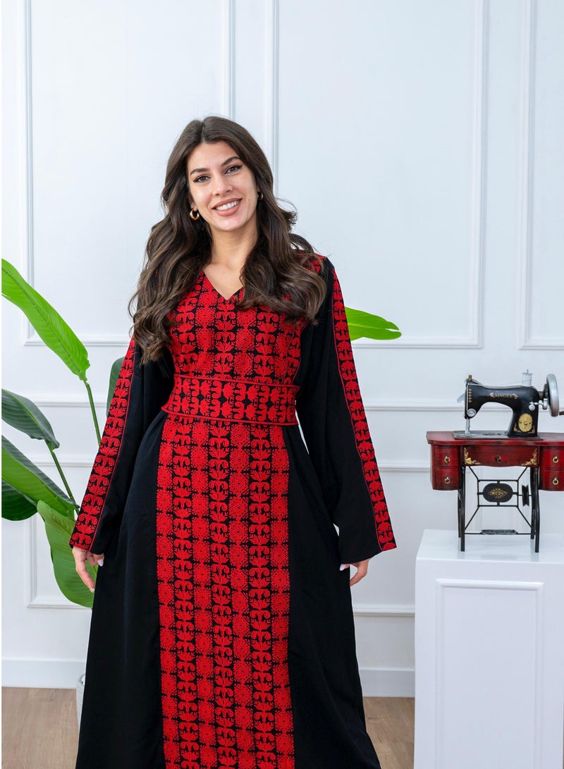 AL BENT AL SHARQIEH women black traditional jalabiya dress 