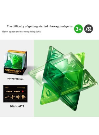 Mideer Milu Children's Educational Toys Kongming Lock Luban Lock Neon Series Transparent Unlock And Unlock Game-Color:Neon Space Series Kongming Lock-Hexagonal Gem MD2226 - pzsku/Z19D4A7ADEEF2462E3E9EZ/45/1746215787/0e1b394b-eb2f-4c71-8038-e7b24aa0abbf