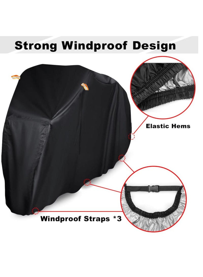 Excefore Waterproof Bike Cover, Large Bike Cover For 2 Bikes, 210x9 5x110cm 210T Bike Covers For Outside Storage, Outdoor Waterproof Bicycle Cover, Anti UV Rain Bike Covers With Storage Bag For Mountain E-bike - Image 4