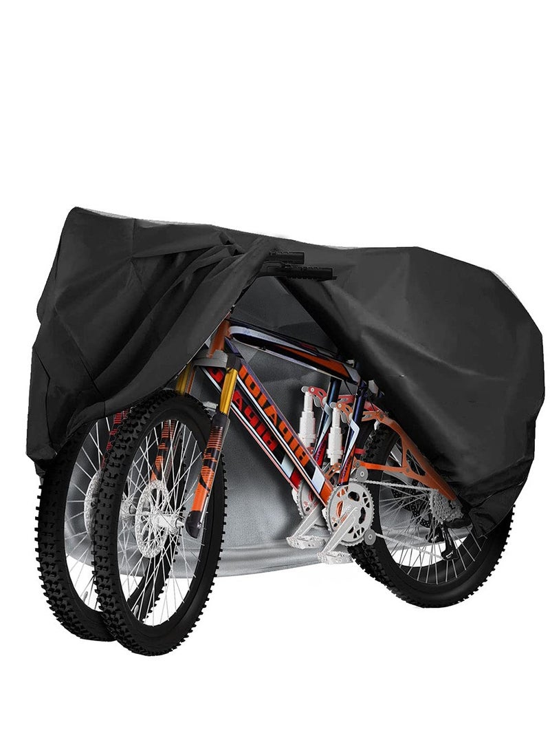 Excefore Waterproof Bike Cover, Large Bike Cover For 2 Bikes, 210x9 5x110cm 210T Bike Covers For Outside Storage, Outdoor Waterproof Bicycle Cover, Anti UV Rain Bike Covers With Storage Bag For Mountain E-bike - Image 1