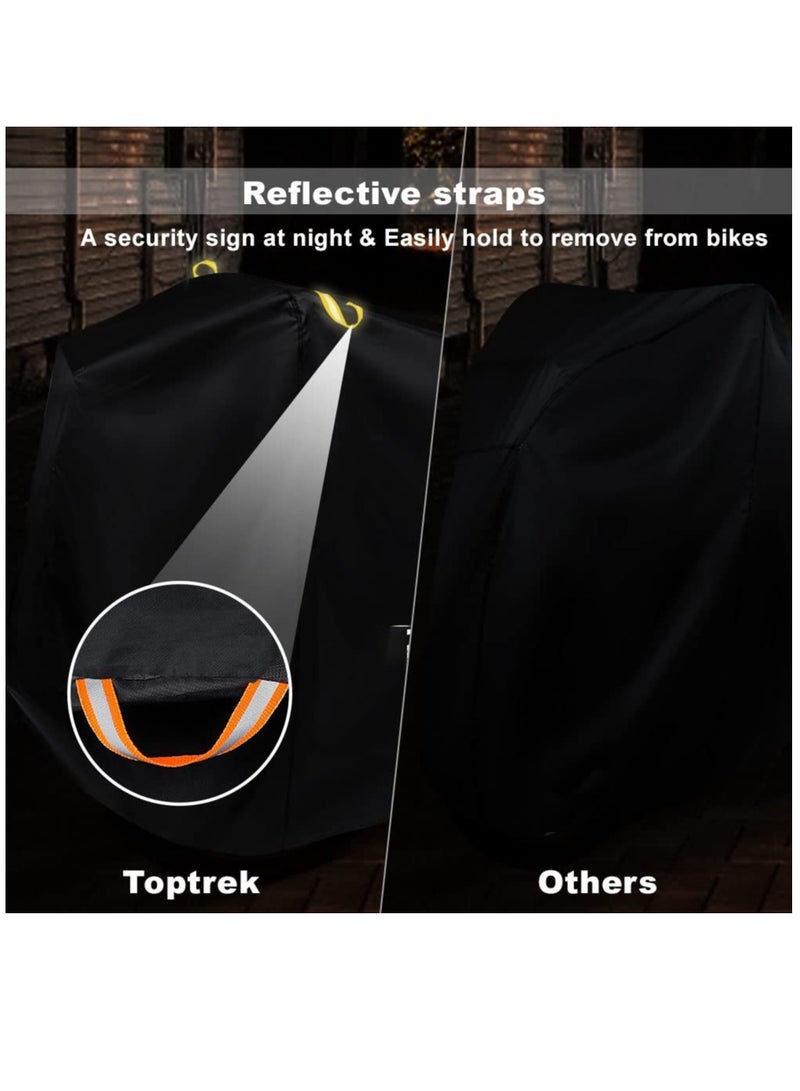 Excefore Waterproof Bike Cover, Large Bike Cover For 2 Bikes, 210x9 5x110cm 210T Bike Covers For Outside Storage, Outdoor Waterproof Bicycle Cover, Anti UV Rain Bike Covers With Storage Bag For Mountain E-bike - Image 5
