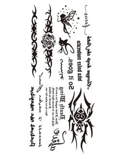Generic Waterproof Temporary Fake Tattoo Stickers BlackTemporary Tattoo Waterproof Long-lasting Word Tattoos Temporary 