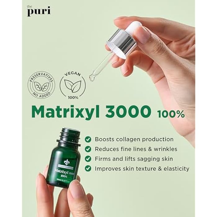THEPURI Matrixyl 3000 100% Serum Skincare – Pure Peptide Complex Anti-Aging Facial Ampoule from France Sederma, Collagen Boosting Wrinkle Treatment, Perfect for Layering & DIY, 0.33 fl.oz (10ml) 2 Pack - Image 2