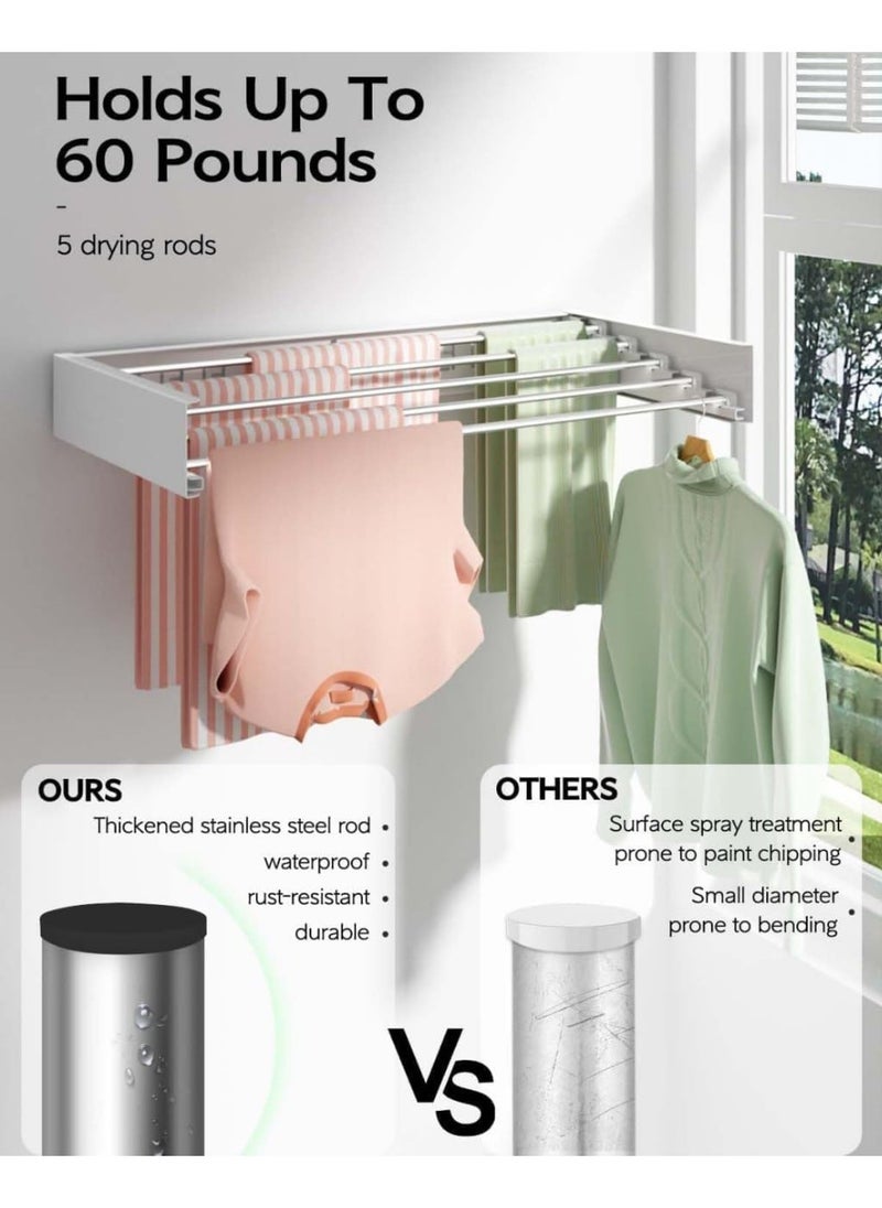 Generic - The folding wall drying rack is the perfect choice for small spaces or homes looking for organization and style. ce (80 cm) - Image 1