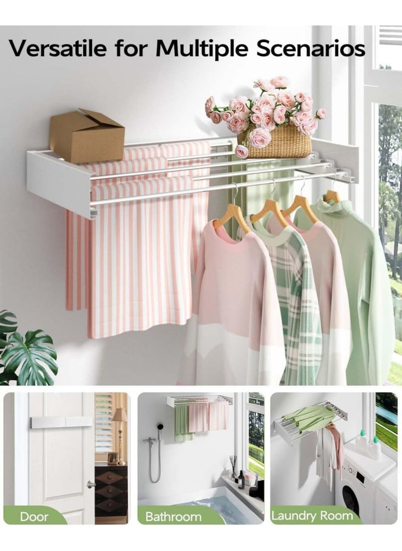 Generic - The folding wall drying rack is the perfect choice for small spaces or homes looking for organization and style. ce (80 cm) - Image 1