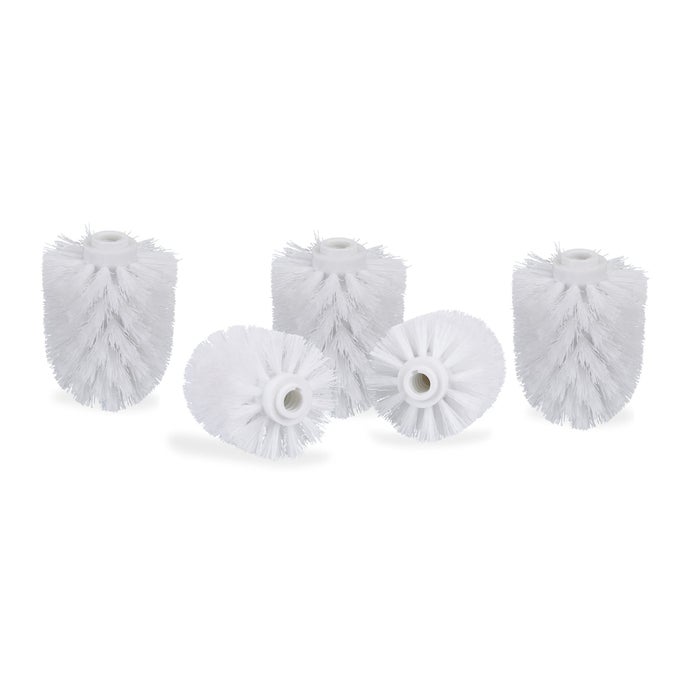 TOILET BRUSH HEAD LOOSE TOILET BRUSHES WITH THREAD 12 MM REPLACEMENT BRUSH HEAD DIAMETER WHITE 8 X 8 X 9 CM SET OF 5