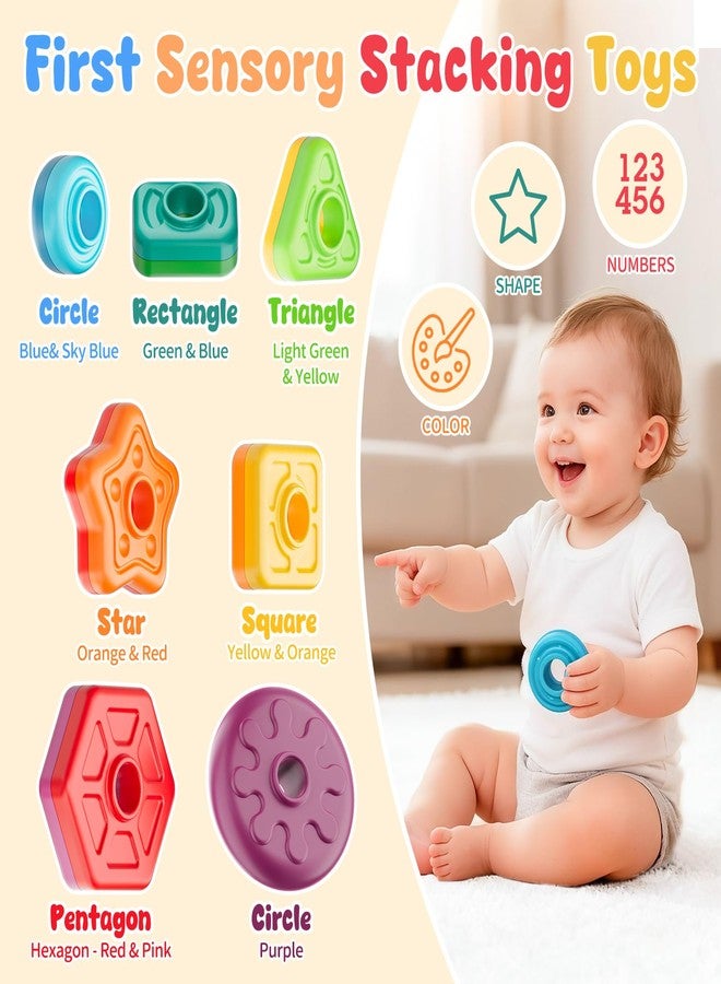Gigilli Baby Spinning Stacking Toys for Toddlers 1-3, Sensory Montessori Toy for 1 Year Old Girl Boy, Rainbow Ring Stacker Tower, Educational Learning Toy, Perfect Christmas Birthday Gifts - Image 2
