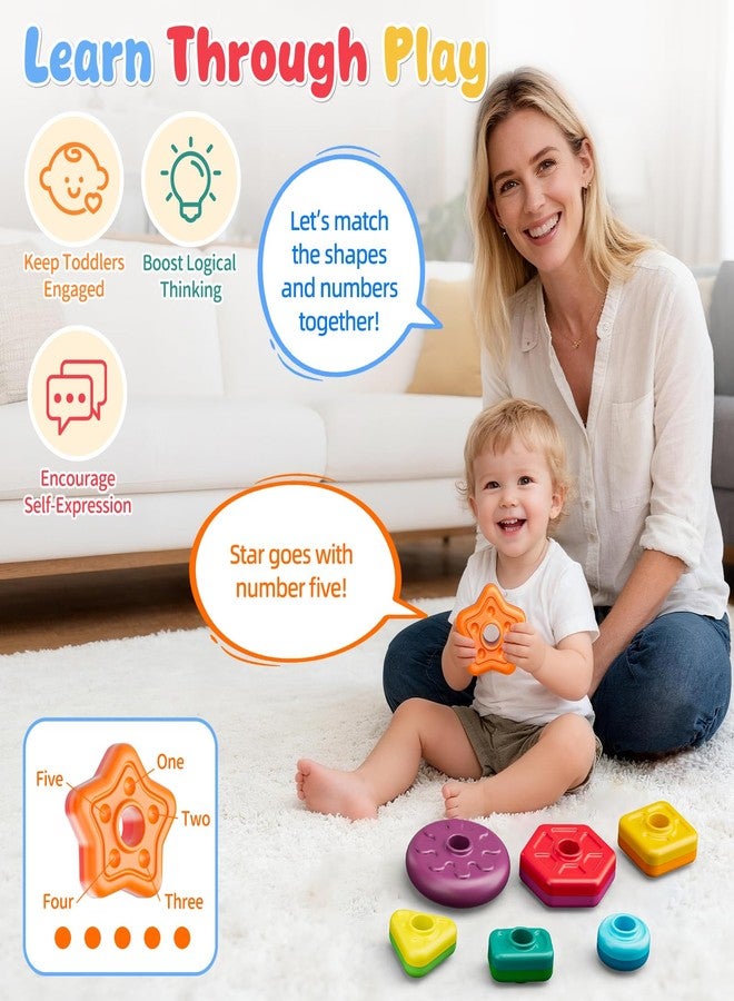 Gigilli Baby Spinning Stacking Toys for Toddlers 1-3, Sensory Montessori Toy for 1 Year Old Girl Boy, Rainbow Ring Stacker Tower, Educational Learning Toy, Perfect Christmas Birthday Gifts - Image 4